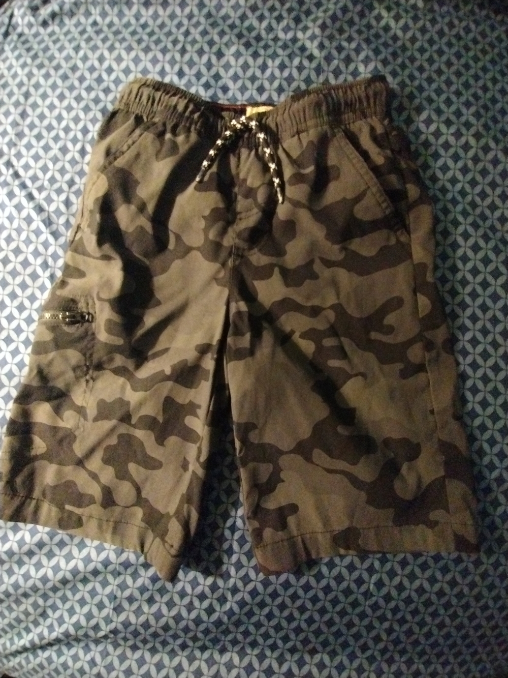 Weatherproof Boys Camouflage Cargo Shorts - Olive Green & Dark Brown